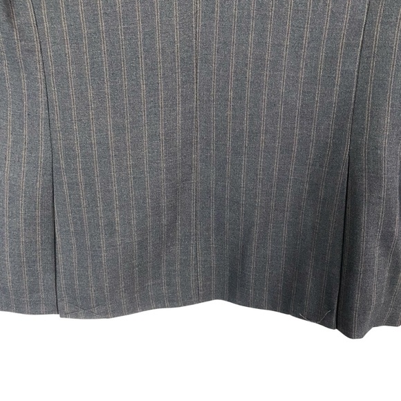 New York & Company Womens Blazer 14 Bluish-Gray One-Button Striped Career Office - Picture 4 of 13